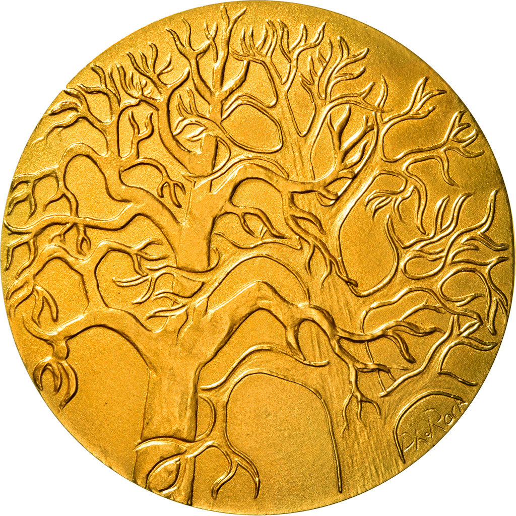 França, Medal, L'Arbre de Vie, Artes e Cultura, Roch, MS(63), Bronze Dourado