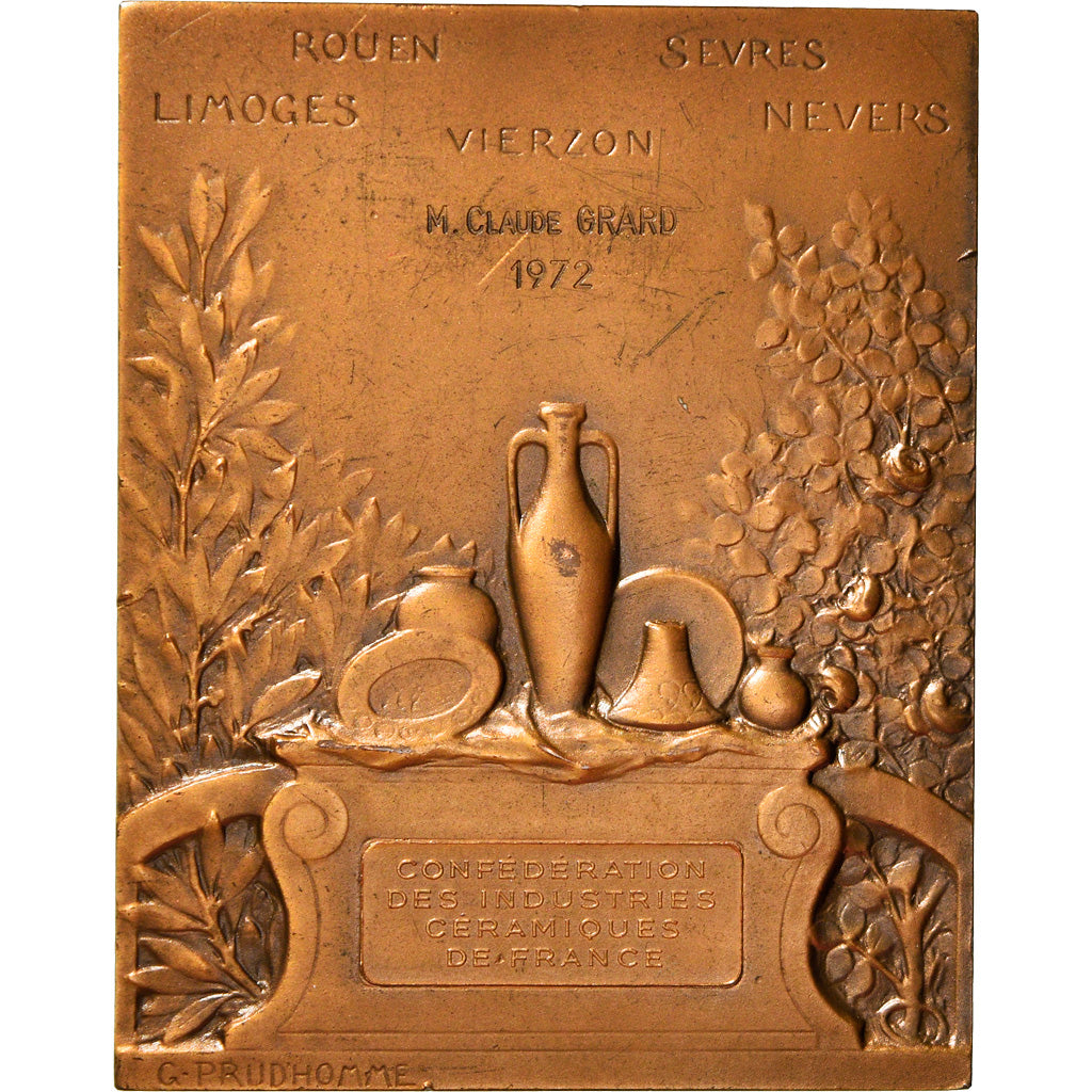 France, Médaille, Art, Céramique, Business & industry, 1972, Prud'homme.G