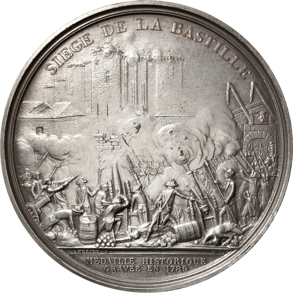 France, Medal, Révolution Française, Siège de la Bastille, History, Andrieu