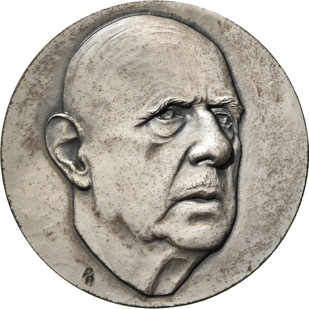 Francia, medaglia, Charles De Gaulle, Politics, J. Balme, SPL-, Bronzo argentato