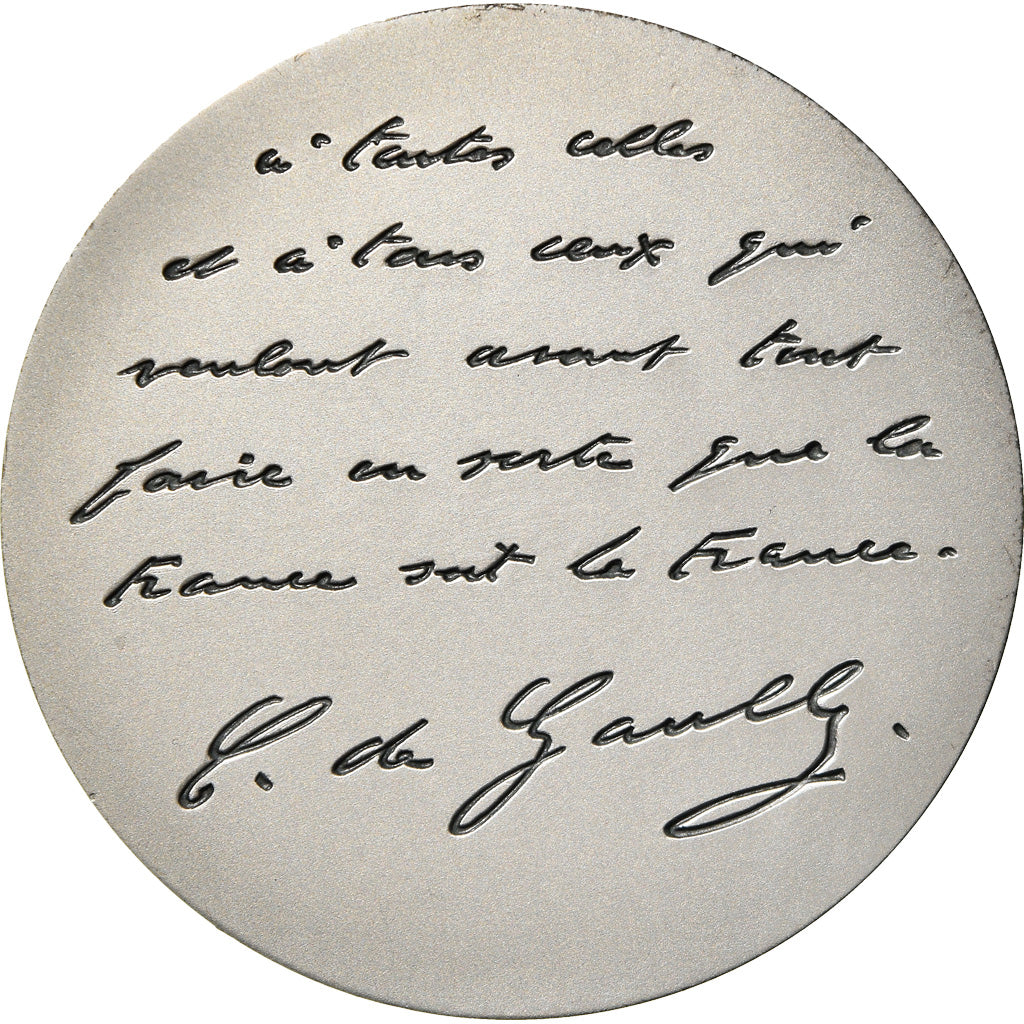 Francia, medaglia, Charles De Gaulle, Politics, J. Balme, SPL-, Bronzo argentato
