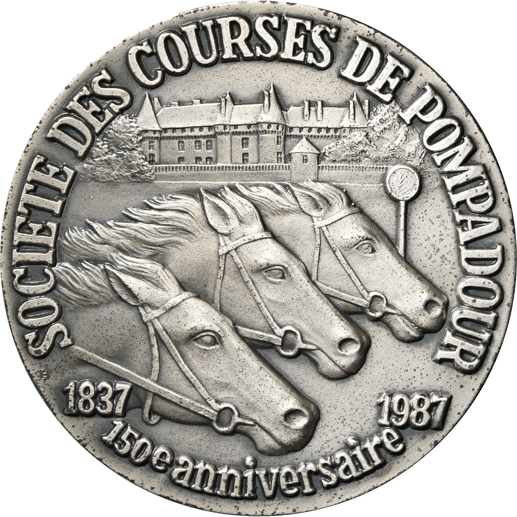 Francia, medaglia, Société des Courses de Pompadour, 150 Ans, Sports &