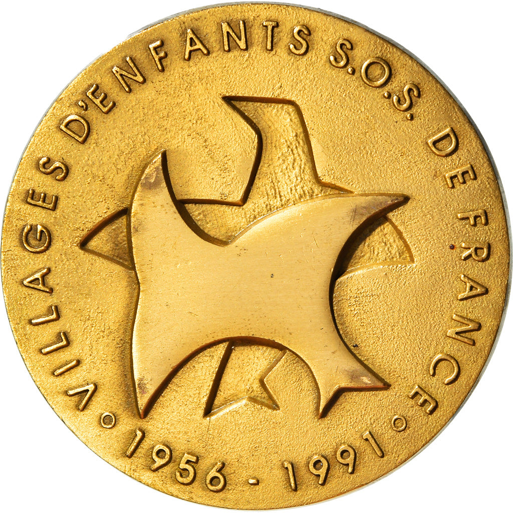 Francja, Medal, VIllages d'enfants SOS de France, 1991, AU(55-58), Bronze