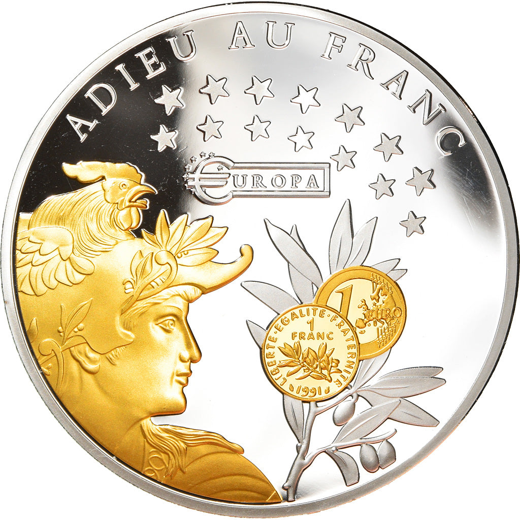France, Medal, Adieu au Franc, 500 Francs Arc de Triomphe de l'Etoile, Politics