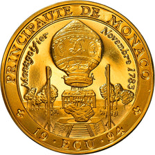 Monaco, Medal, Ecu Europa, Montgolfier, 1994, Copper Gilt, MS(63)