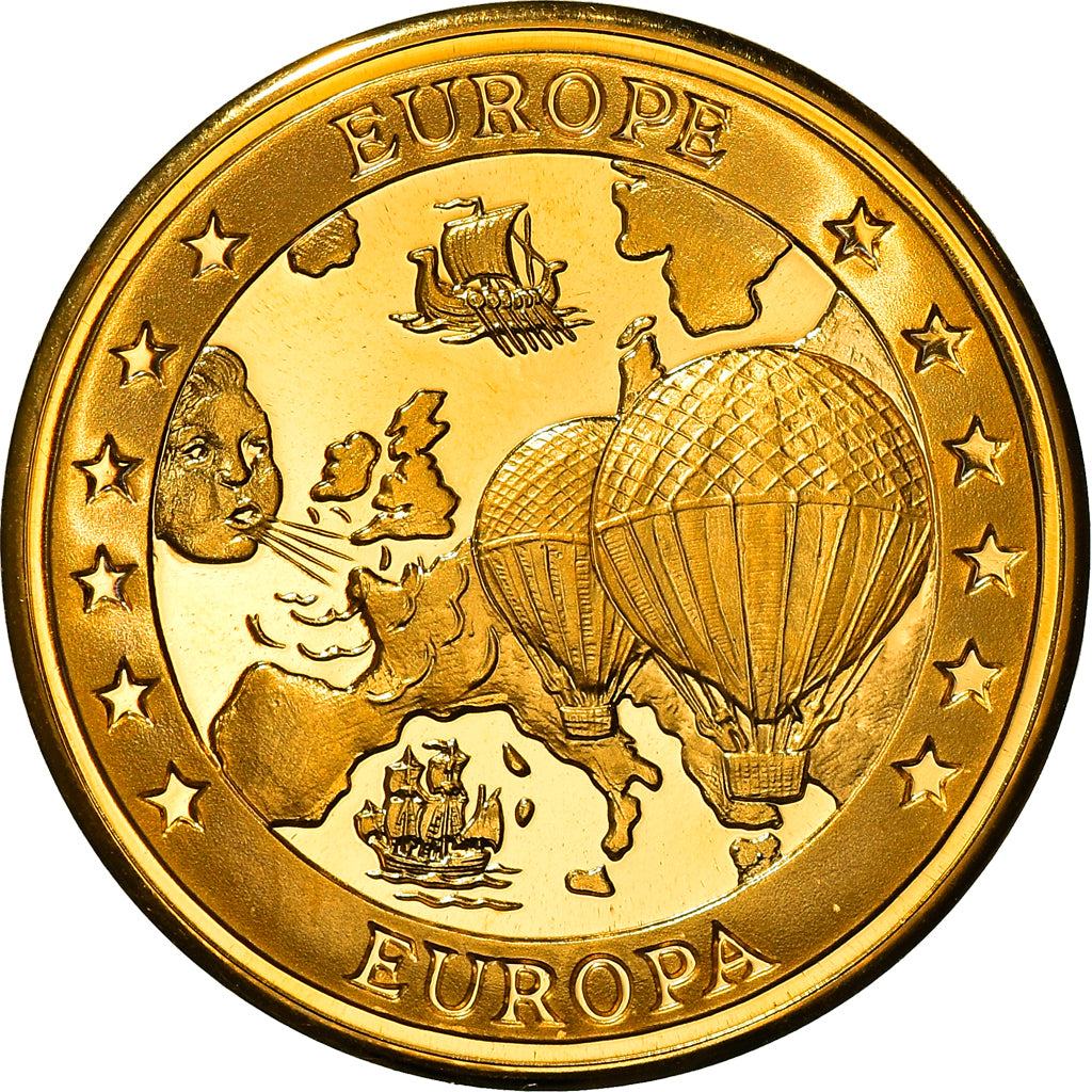 Monaco, Medal, Ecu Europa, Montgolfier, 1994, Copper Gilt, MS(63)