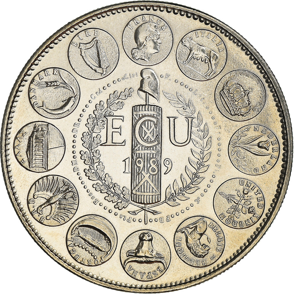 Frankrijk, Medaille, Ecu Europa, Marianne, Politics, 1989, Rodier, FDC