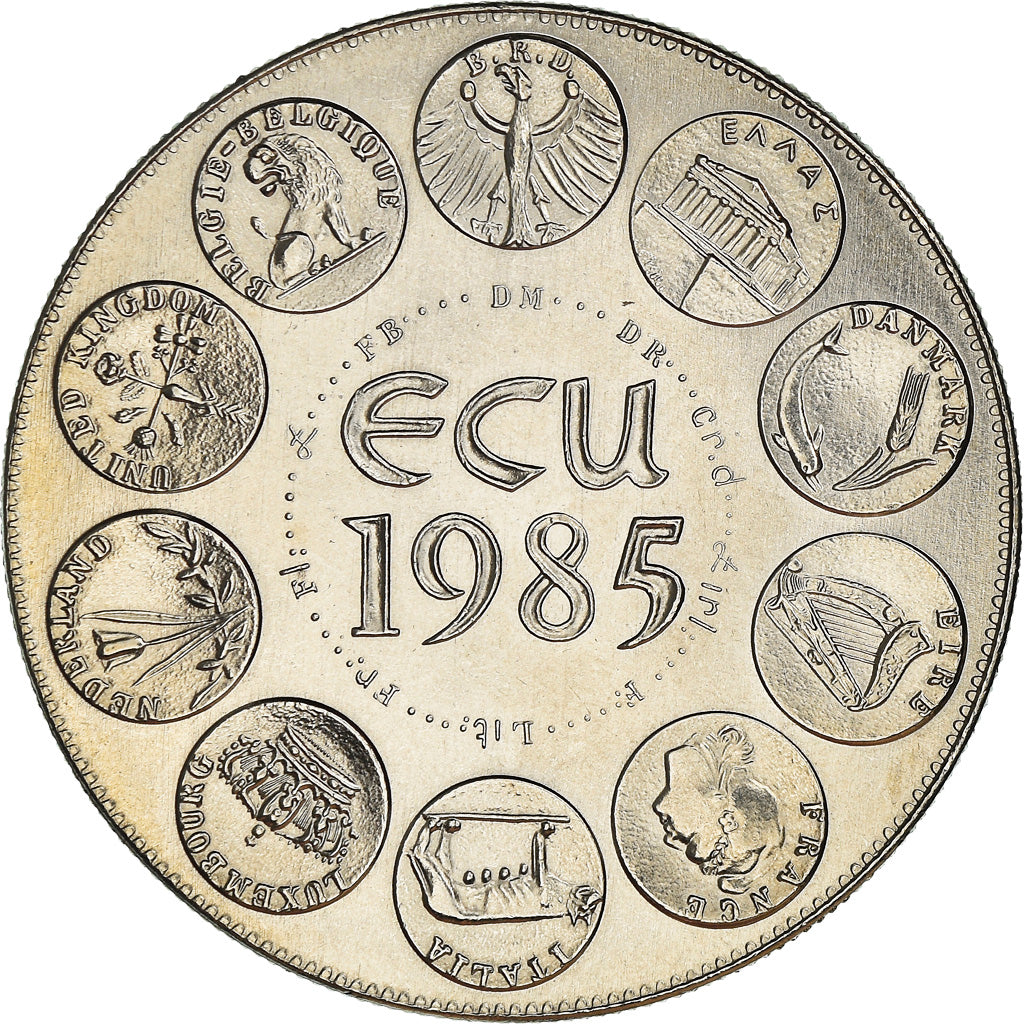 Francia, medalla, Ecu Europa, Marianne, Politics, 1985, Rodier, FDC, Cobre -