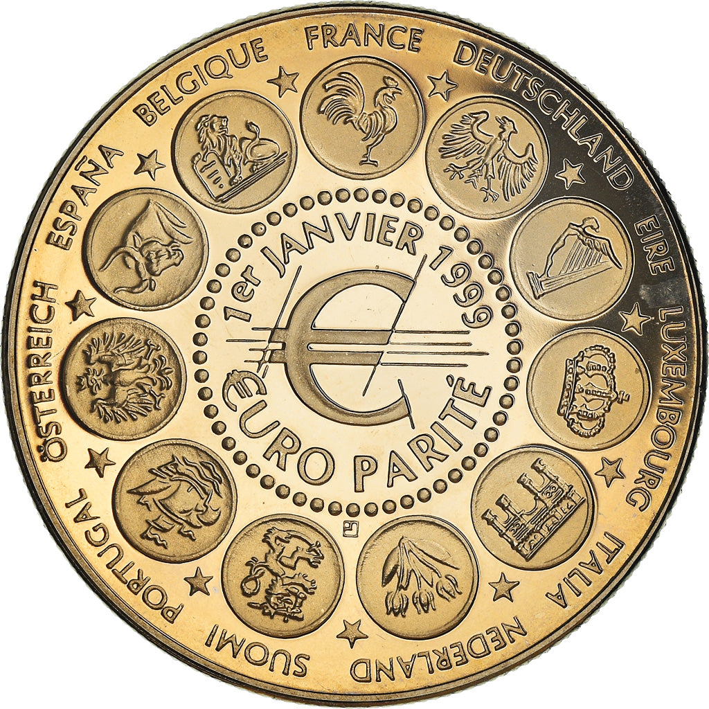 França, Medal, 1er Janvier 1999, Euro Parité, EUROPA, Politics, 1999