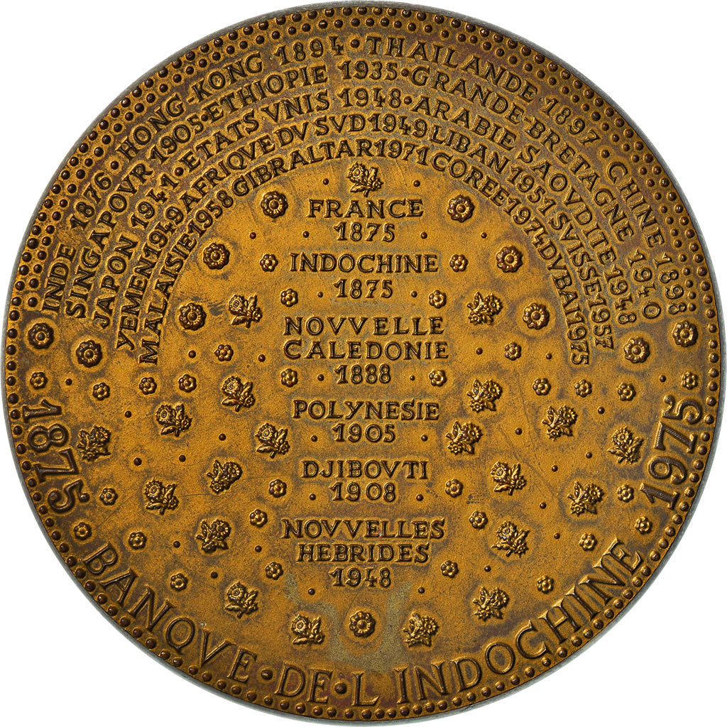 Francja, medal, Banque de l'Indochine et de Suez, 1975, Brązowy, De Jaeger