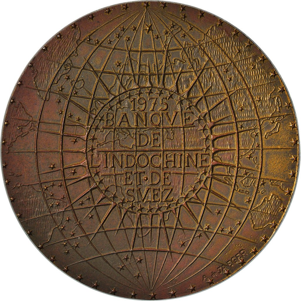 Francja, medal, Banque de l'Indochine et de Suez, 1975, Brązowy, De Jaeger
