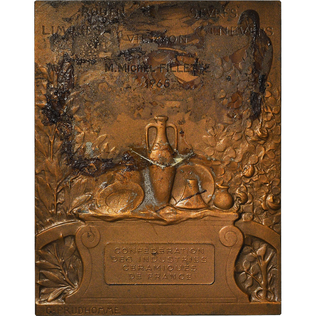 Francja, Medal, Art, Céramique, Biznes i przemysł, 1971, Prud'homme.G