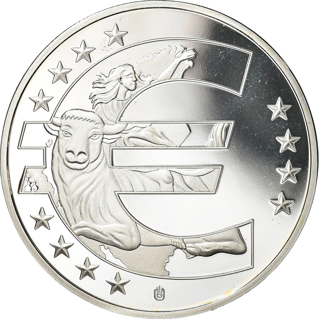 France, Médaille, 10 ans de l'Euro, Politics, FDC, Cuivre plaqué Argent