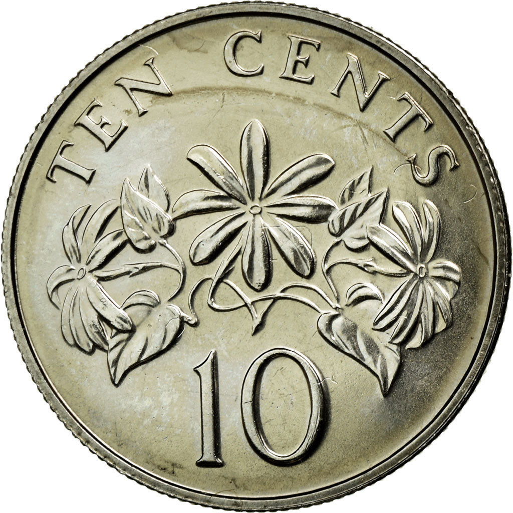 Moneta, Singapore, 10 Cents, 1988, British Royal Mint, SPL+, Rame-nichel, KM:51