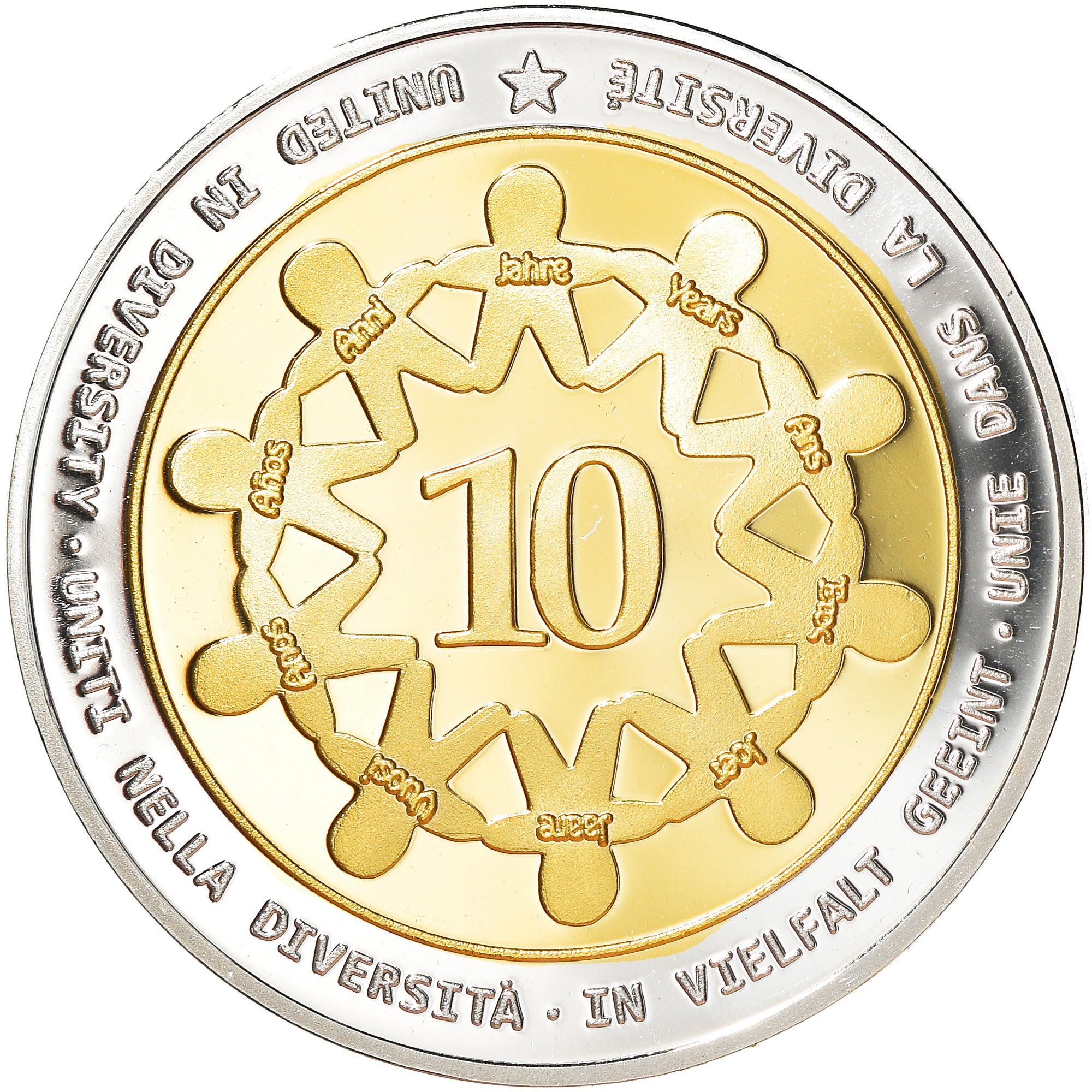 Francja, Medal, Europe, 10 Ans d'Union Monétaire, Politics, 2012, MS(65-70)