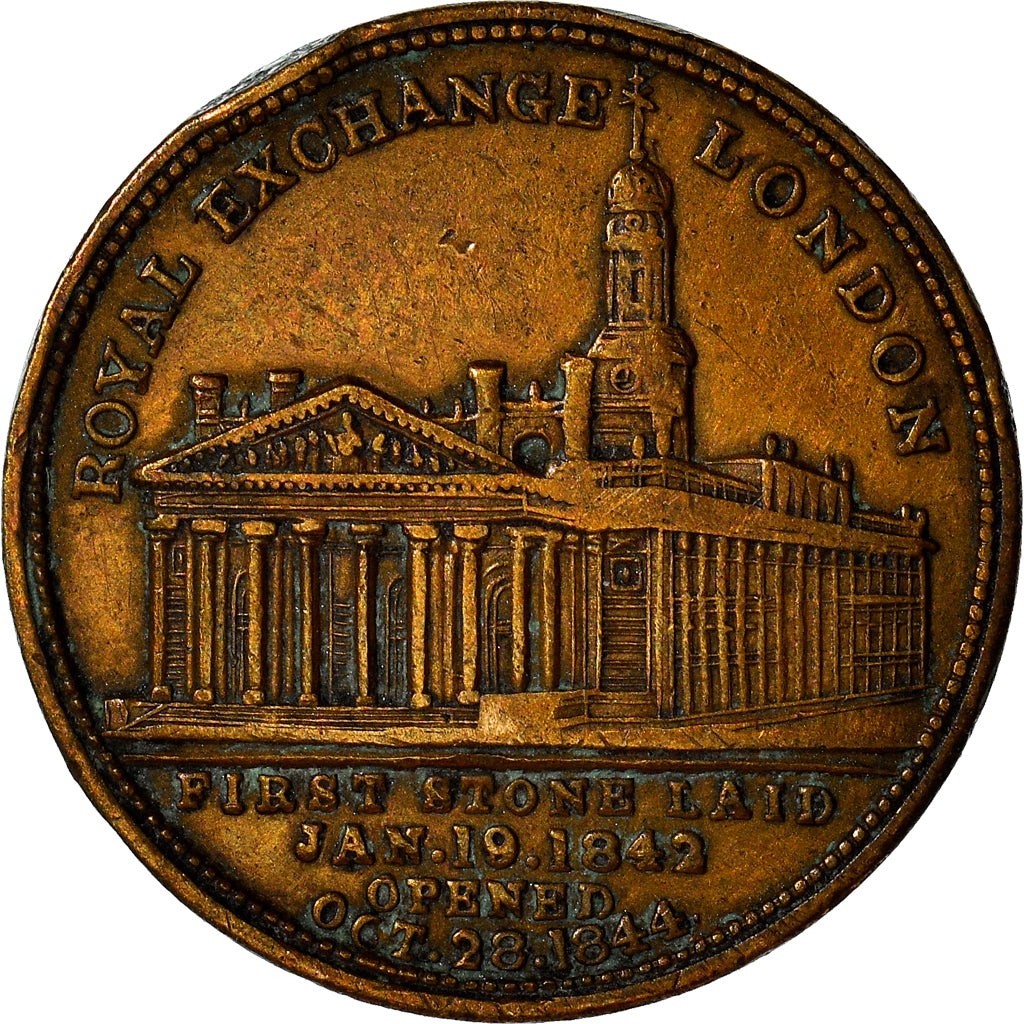 Royaume-Uni, Jeton, Royal Echange London, Victoria regina, 1846, TTB+, Cuivre