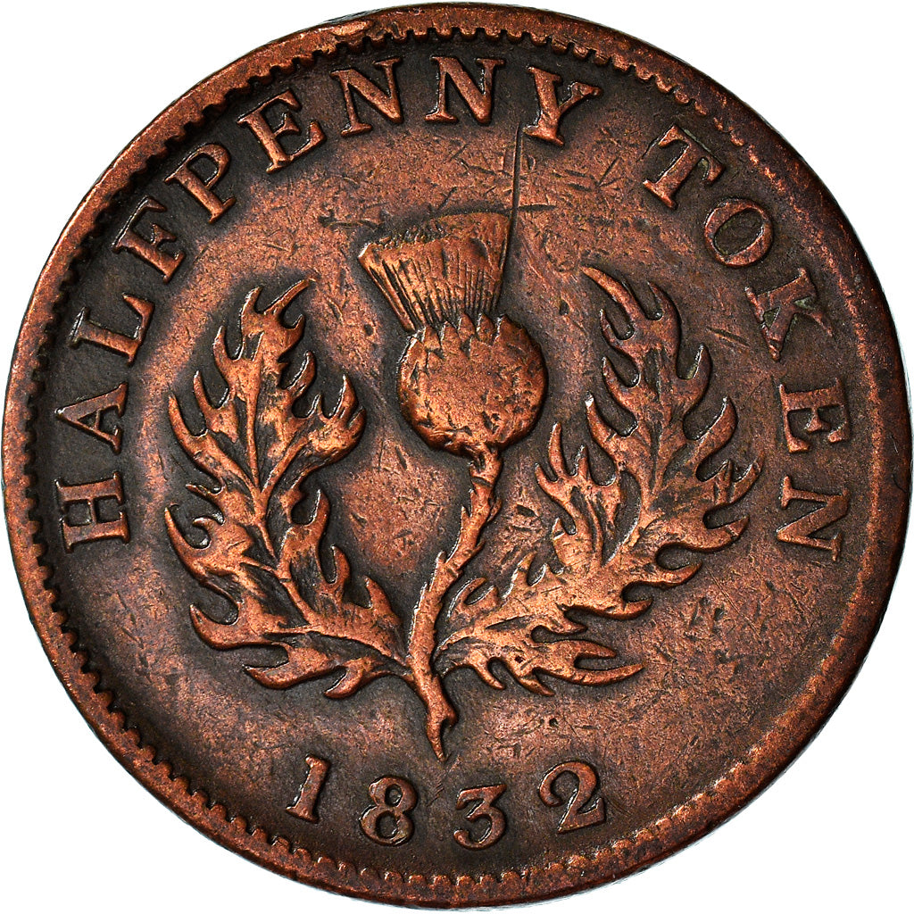 Coin, Canada, Nova Scotia, Halfpenny Token, 1832, VF(30-35), Copper
