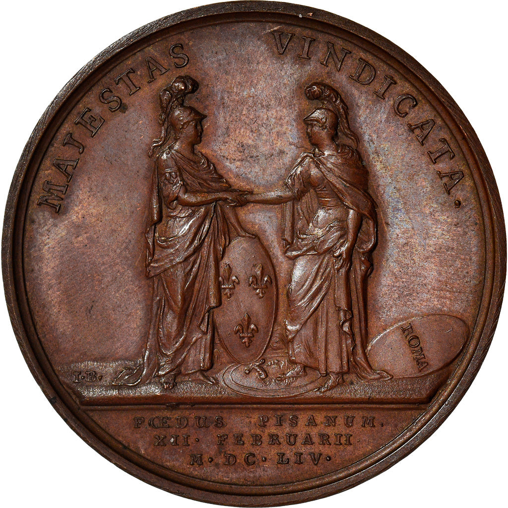 France, Medal, Louis XIV, Pise, History, 1654, Mauger, Restrike, MS(60-62)