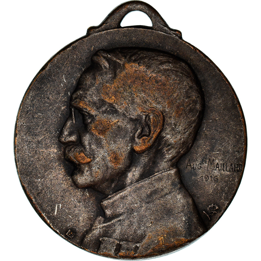 Francja, Medal, Gallieni, Historia, 1916, Maillart, EF(40-45), Brąz posrebrzany