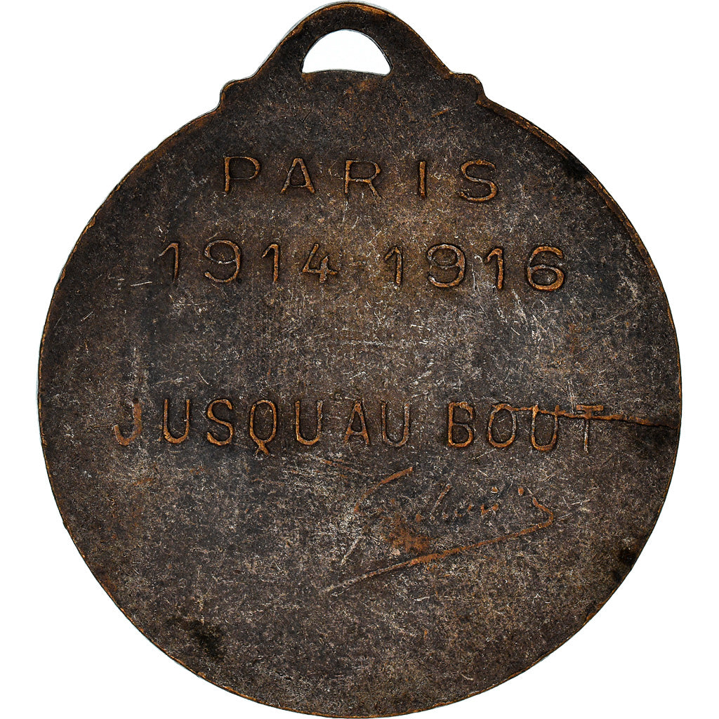 Francja, Medal, Gallieni, Historia, 1916, Maillart, EF(40-45), Brąz posrebrzany