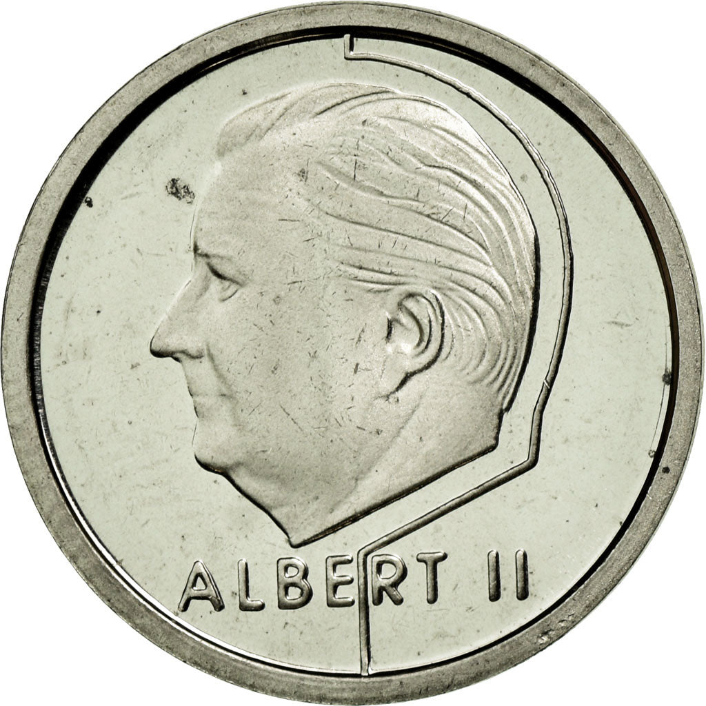Coin, Belgium, Albert II, Franc, 1995, Brussels, MS(63), Nickel Plated Iron