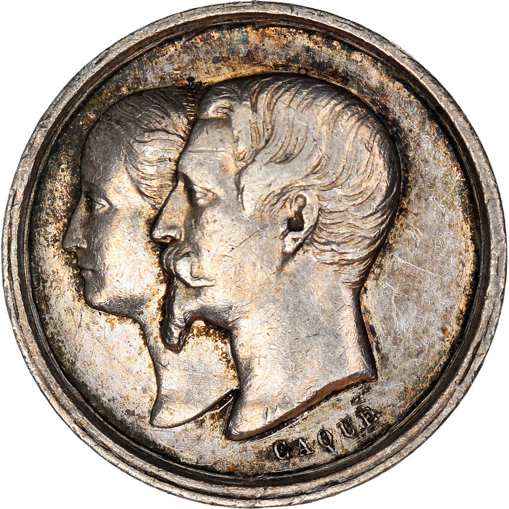 France, Médaille, Naissance de Napoléon IV, Quinaire, History, 1856, TTB+