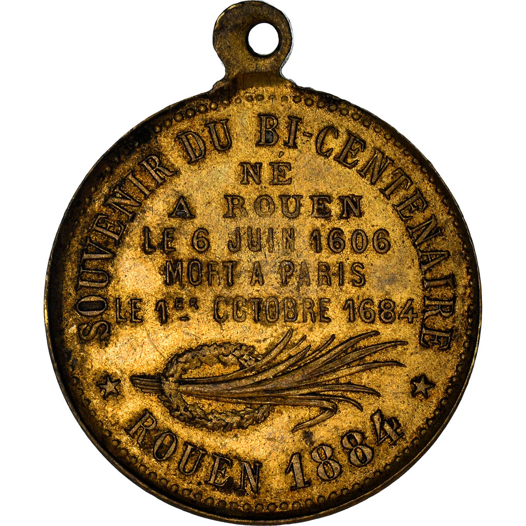 France, Médaille, Bi-Centenaire de la Mort de Corneille, Arts & Culture, 1884