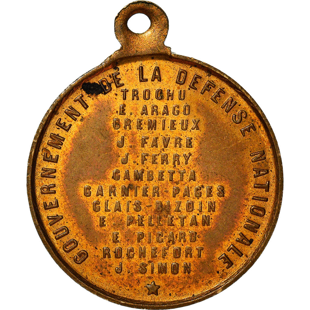 France, Medal, Gouvernement de la Défense Nationale, Politics, Society, War