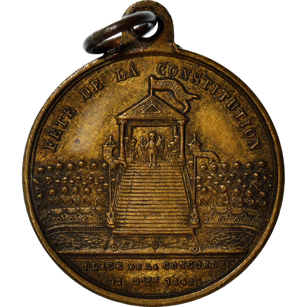 Frankreich, Medaille, French Second Republic, Fête de la Constitution, Place de