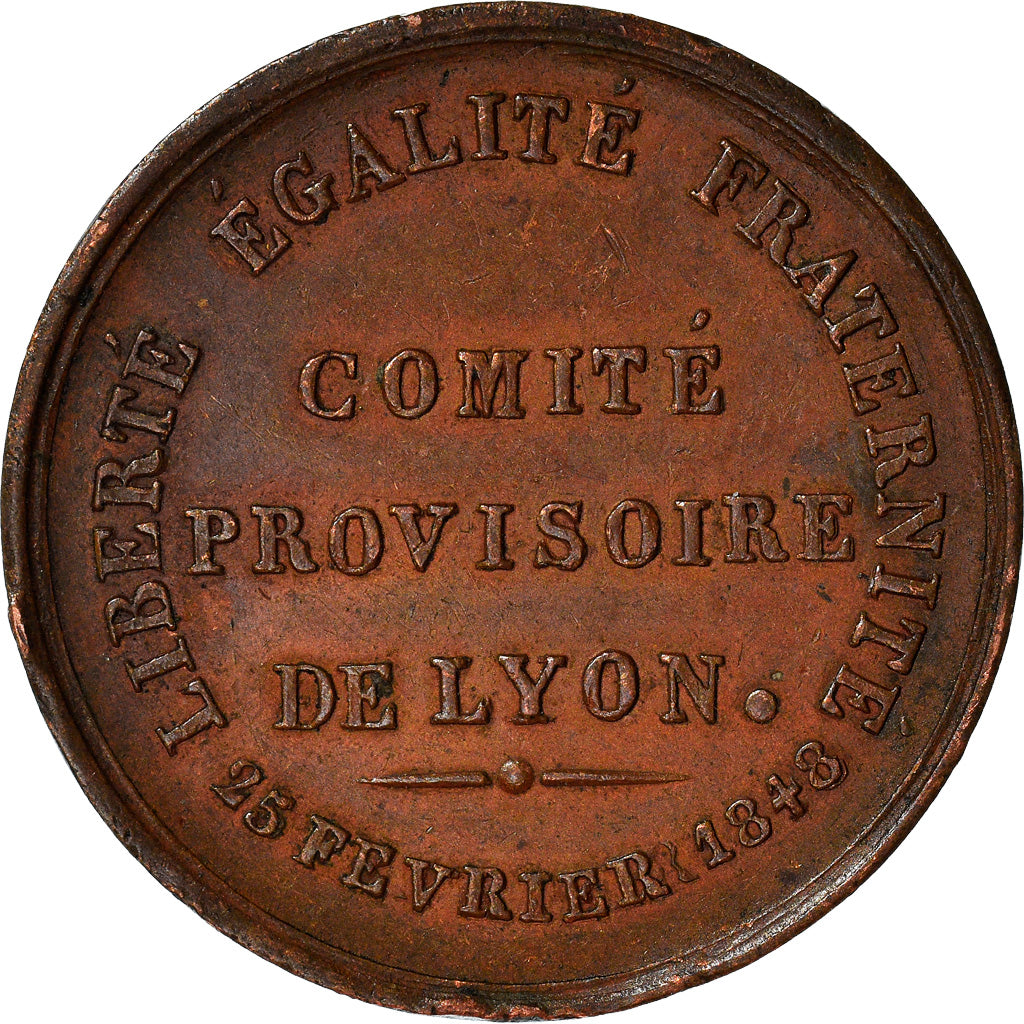 Francia, medaglia, French Second Republic, Comité Provisoire de Lyon, Politics