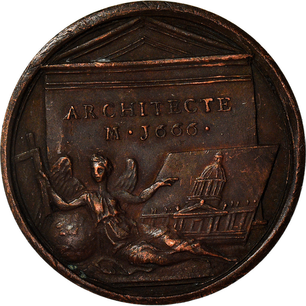France, Medal, François Mansart, Architecte, History, 1666, Restrike