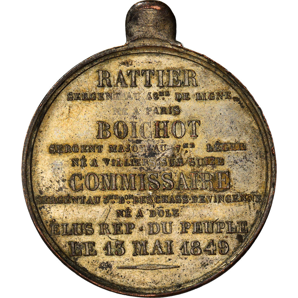 França, Medal, Segunda República Francesa, Commissaire, Boichot, Rattier