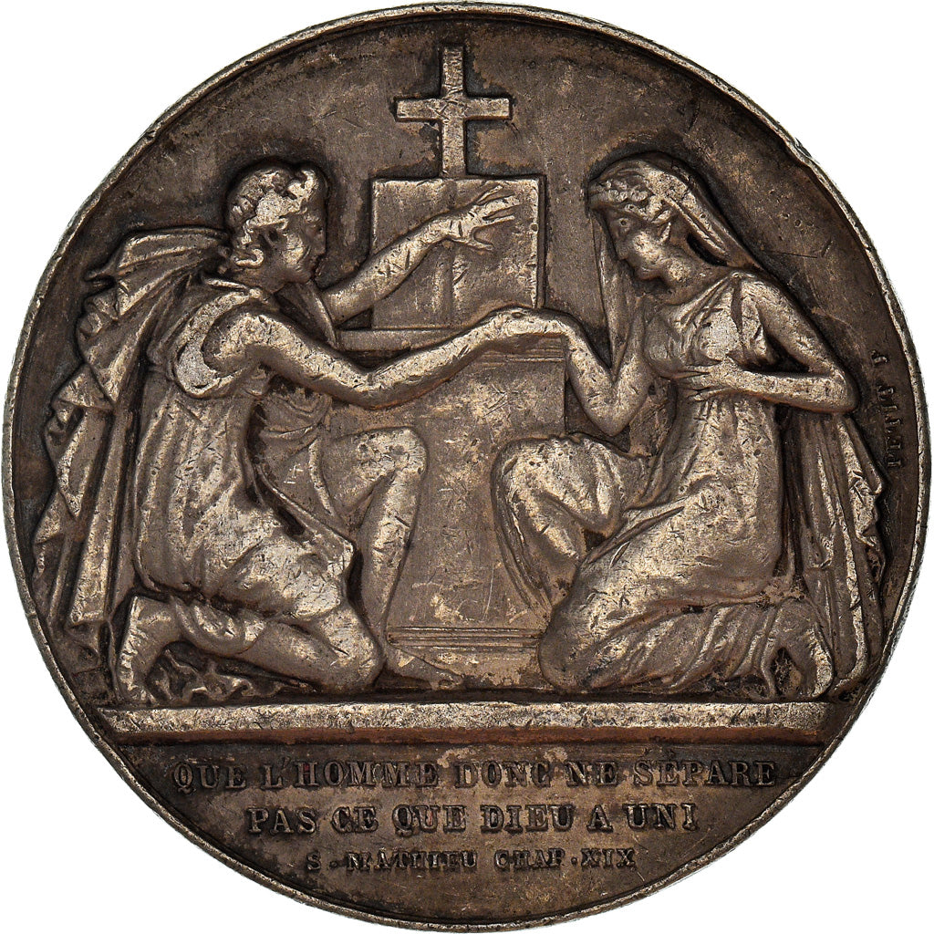France, Medal, Noces, Mariage, Religion, Petit, AU(50-53), Silver