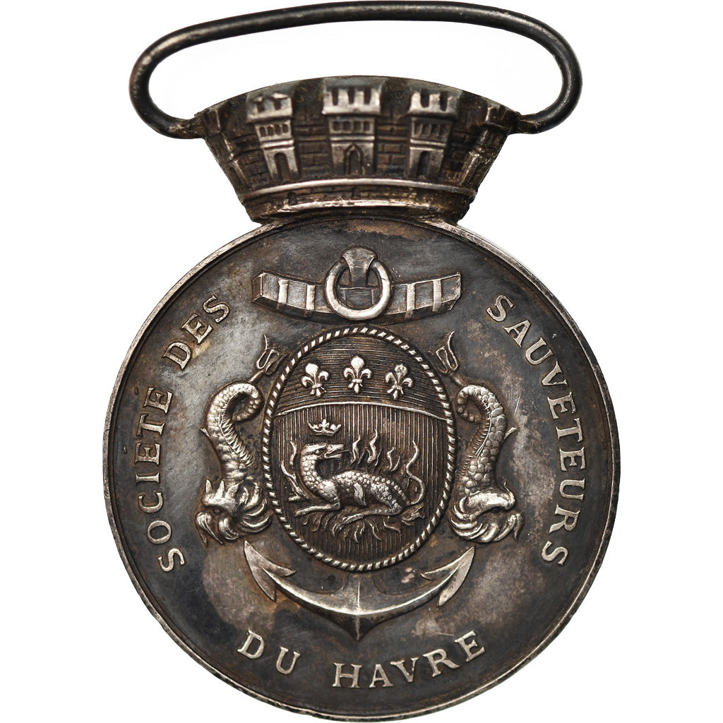 France, Société des Sauveteurs du Havre, Attribuée, Medal, 1912, Excellent
