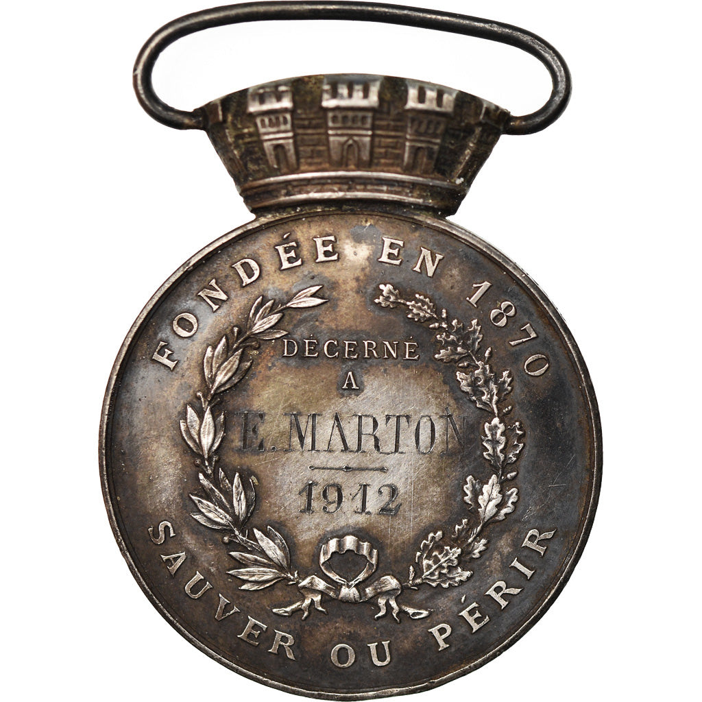 France, Société des Sauveteurs du Havre, Attribuée, Medal, 1912, Excellent