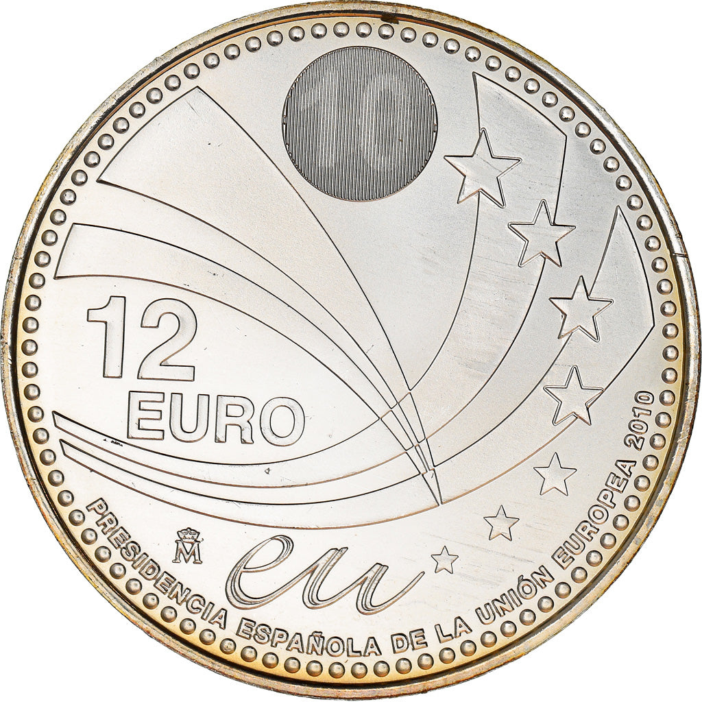 Spain, 12 Euro, Spanish Presidency of the EU, 2010, Madrid, MS(64), Silver