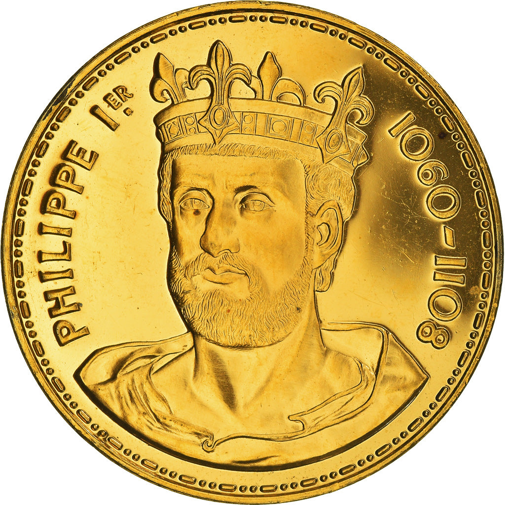France, Medal, Les Rois de France, Philippe Ier, History, AU(55-58), Vermeil