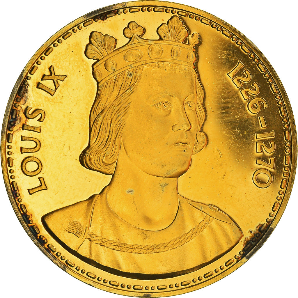 France, Medal, Les Rois de France, Louis IX, History, AU(55-58), Vermeil