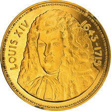França, Medal, Les rois de France, Louis XIV, História, AU(55-58), Vermeil