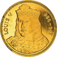 France, Medal, Les Rois de France, Louis V, History, AU(55-58), Vermeil