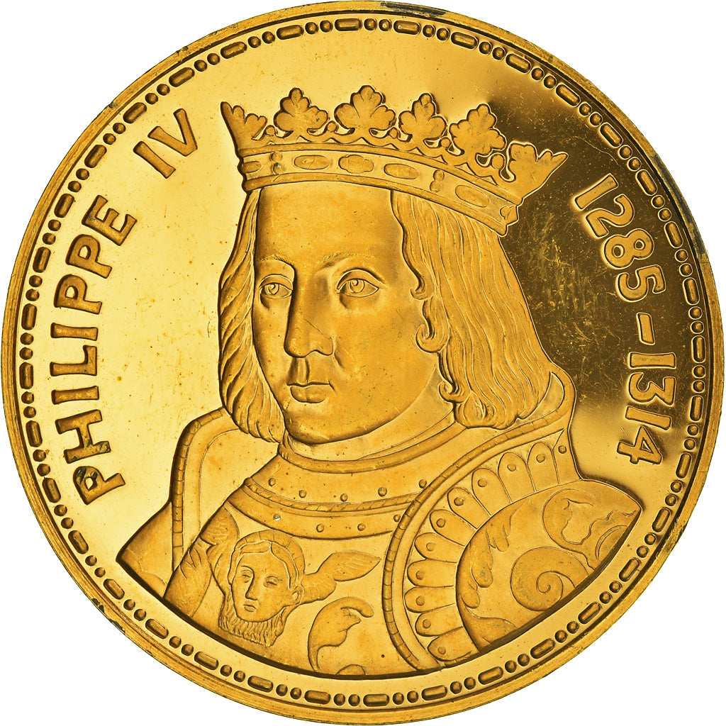 France, Medal, Les Rois de France, Philippe IV, History, AU(55-58), Vermeil