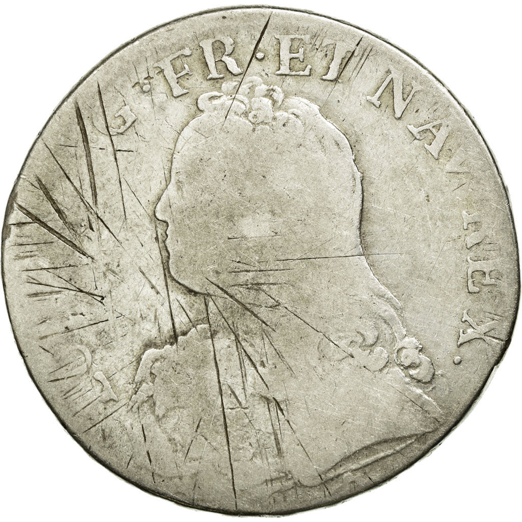 Moneta, Francia, Louis XV, Écu aux branches d'olivier, Ecu, 1729, Perpignan, B