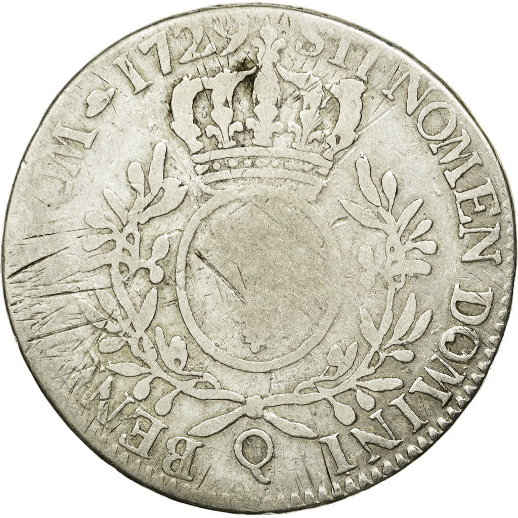Moneta, Francia, Louis XV, Écu aux branches d'olivier, Ecu, 1729, Perpignan, B