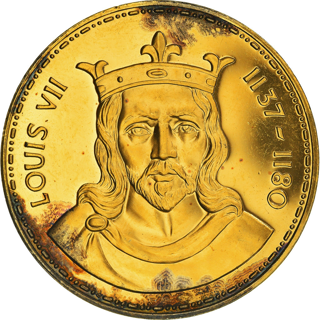 France, Medal, Les Rois de France, Louis VII, History, AU(55-58), Vermeil