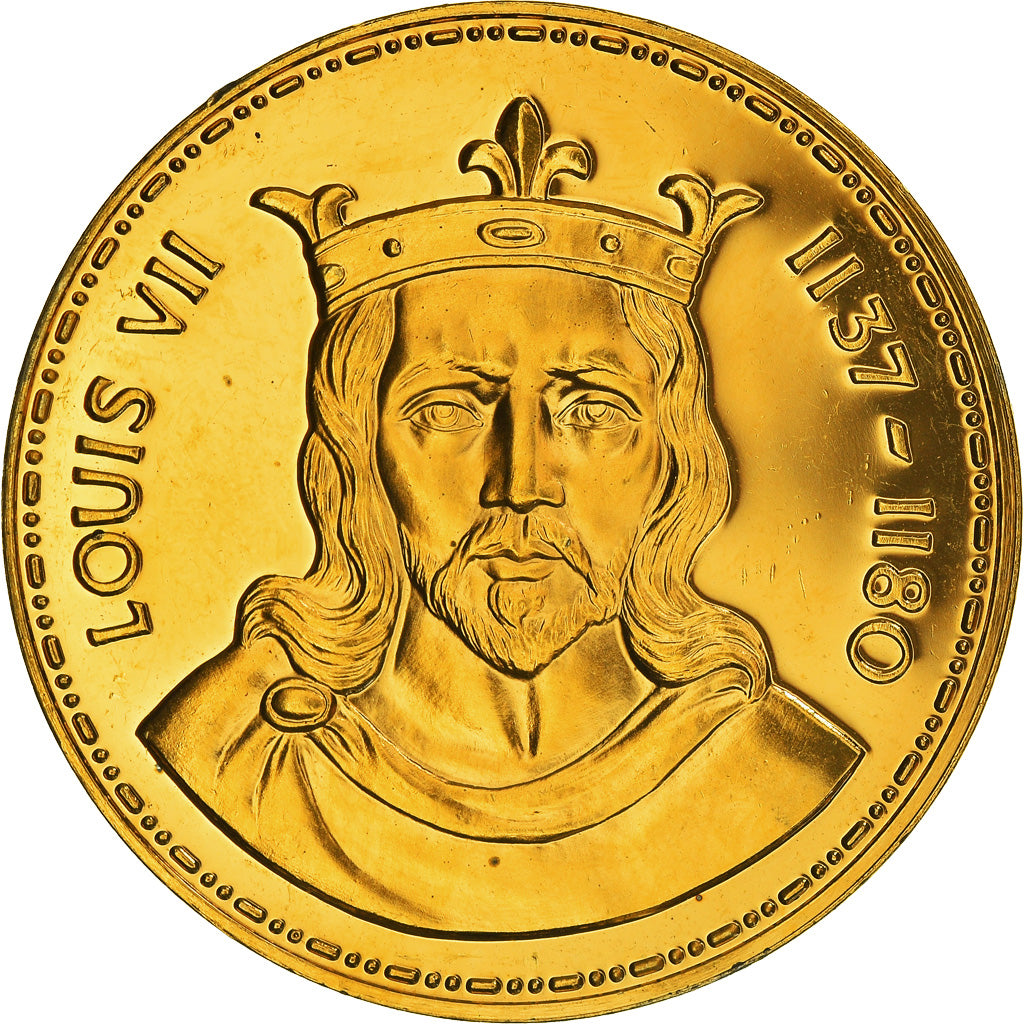 France, Medal, Les Rois de France, Louis VII, History, AU(55-58), Vermeil