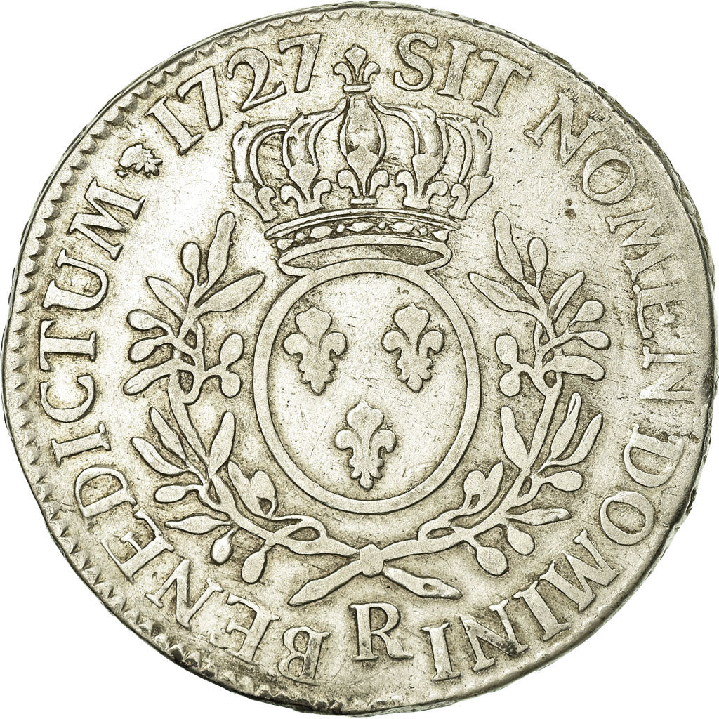 Coin, France, Louis XV, Écu aux branches d'olivier, Ecu, 1727, Orléans