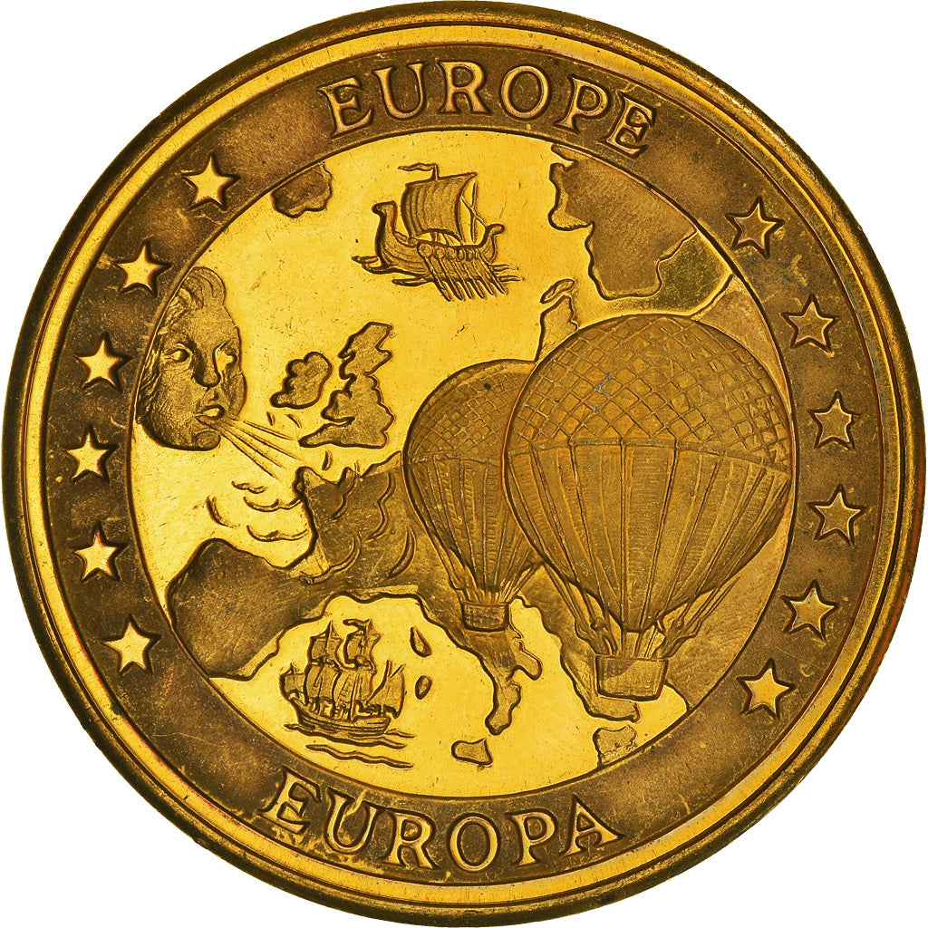 Monaco, Jeton, Ecu Europa, Montgolfier, 1994, SUP, Copper-Nickel-Aluminum