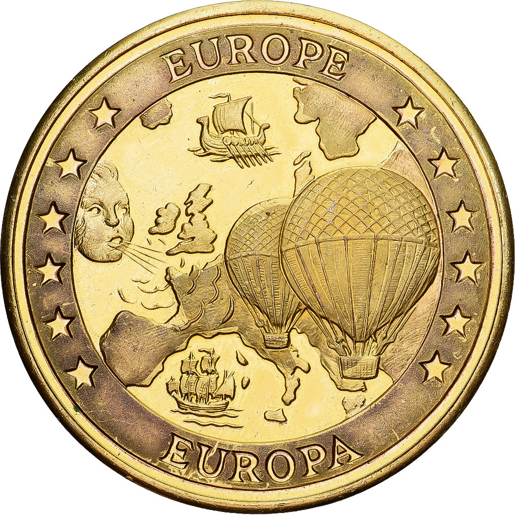 Monaco, Token, Ecu Europa, Montgolfier, 1994, AU(55-58), Copper-Nickel-Aluminum