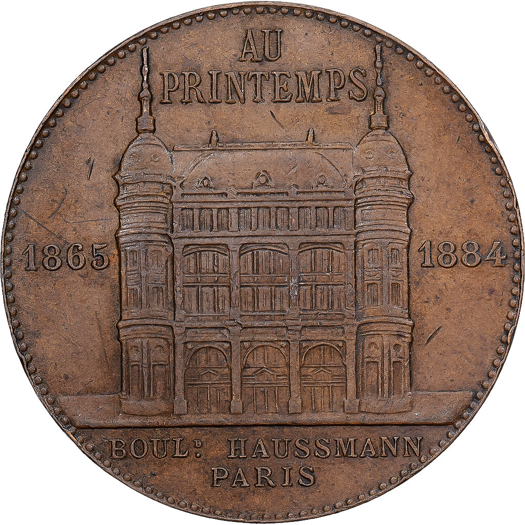 Francia, medalla, Au Printemps, Jules Jaluzot, Paris, 1890, Tasset, MBC+, Cobre