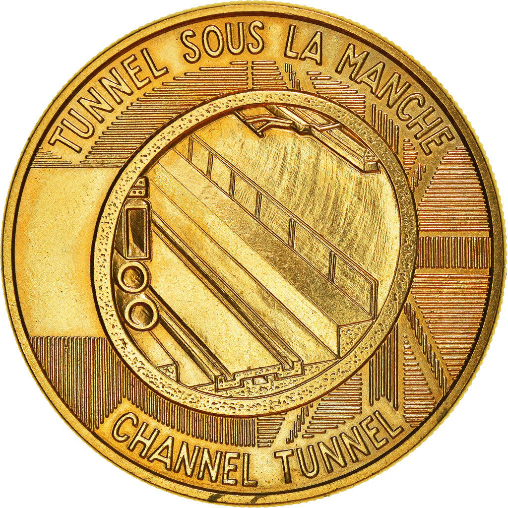 Francja, Medal, Tunnel sous la Manche - First Junction, 1990, MS(63), Brązowy